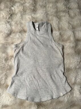 Fabletics Ribbed Tank Top in Light Heather Gray